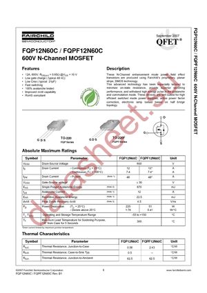 FQP12N60C datasheet  
